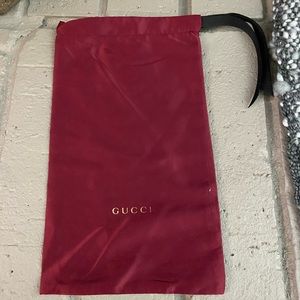 Gucci Satin Eyeglass Drawstring Dust Bag Burgundy Red